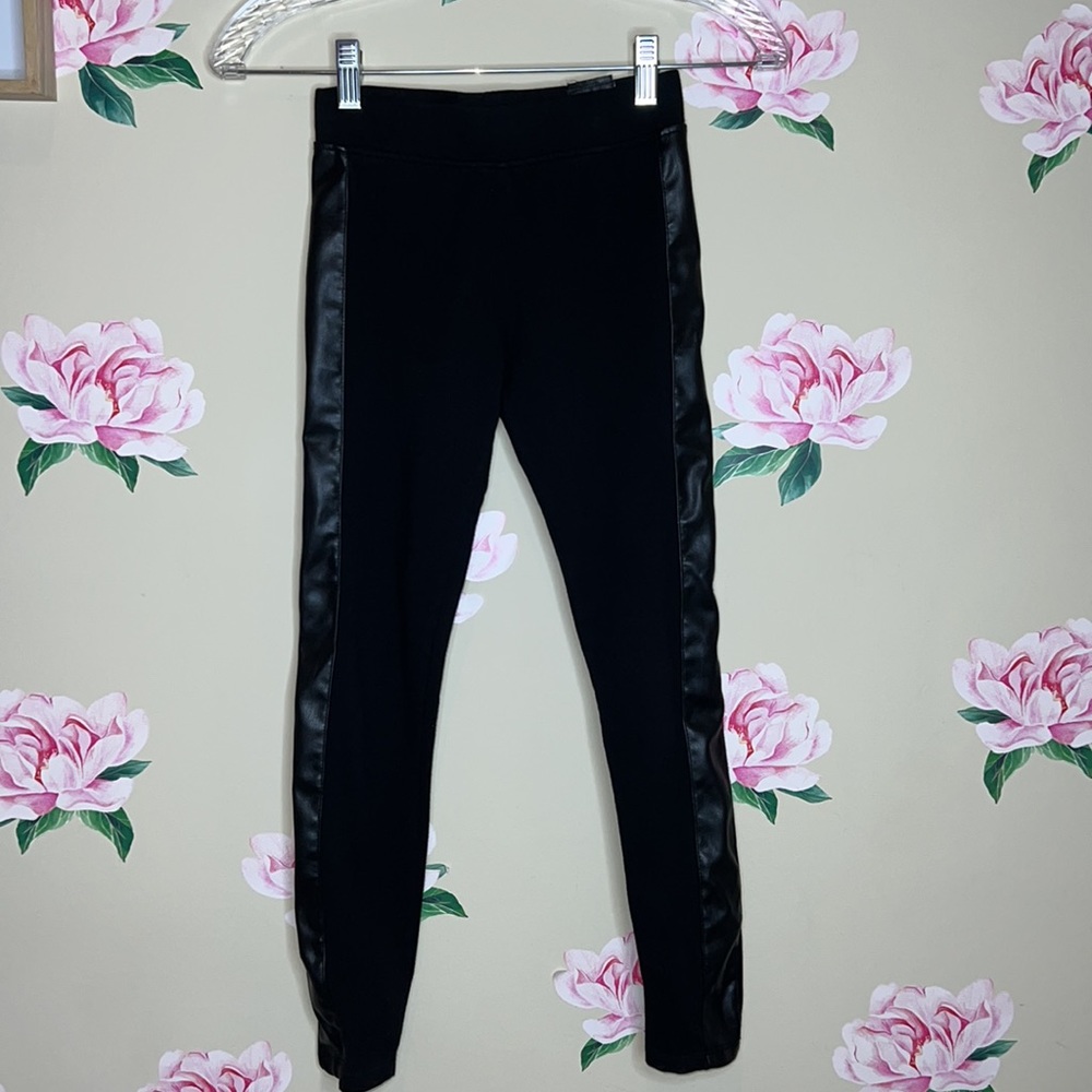 H&M  Pants/Leggings with faux leather on the side for Girls.  A-A-19